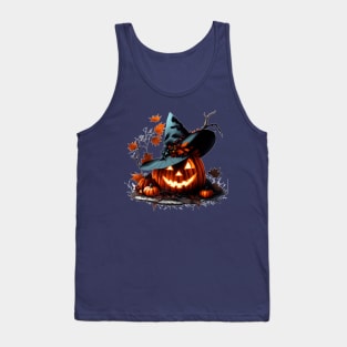 Witch's hat on pumpkin Tank Top